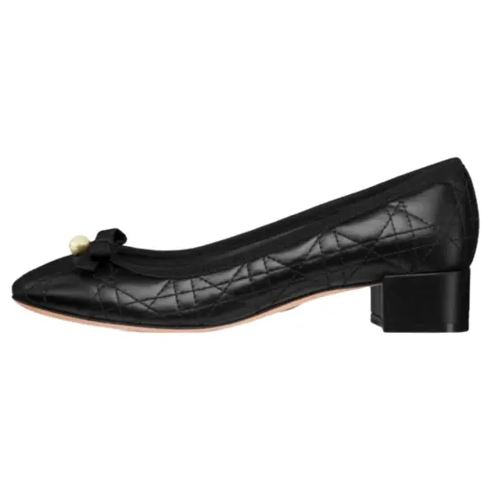 DIOR Chunky Heel High Heels 3cm Women's Black