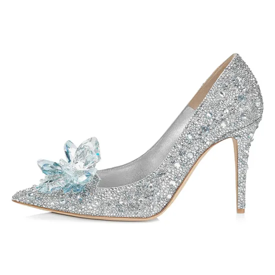Jimmy Choo High Heels Women's White Silver
