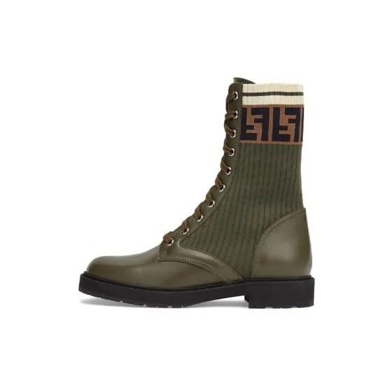 FENDI Rockoko Boots Green Women's