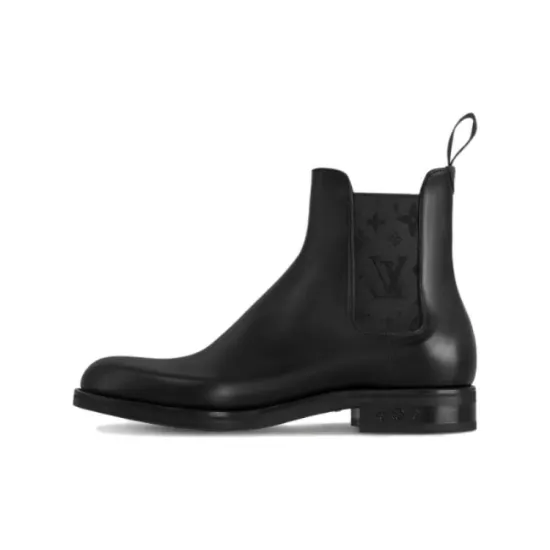 LOUIS VUITTON Vendome Short Chelsea Boots Men's Black