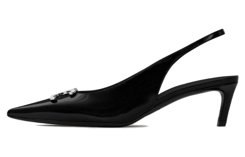 CELINE Селин Триумф лаковая кожа Просто и элегантно на высоком каблуке Обувь 5см женский черный