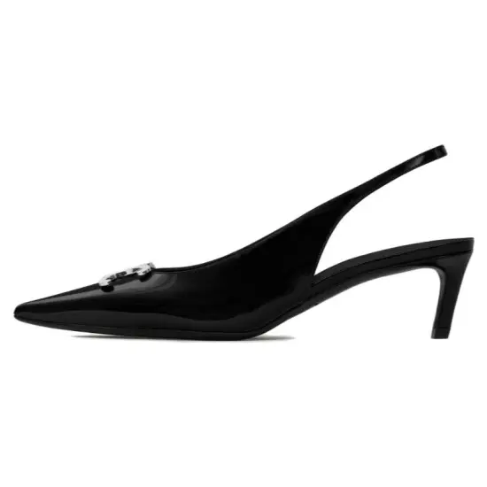 CELINE Triomphe Slim Heel High Heels 5cm Women's Black