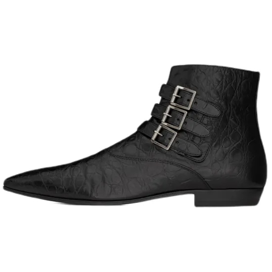 SAINT LAURENT STAN Ankle Boots Men's Black