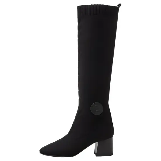 HERMES Knee-high Boots Women's Black
