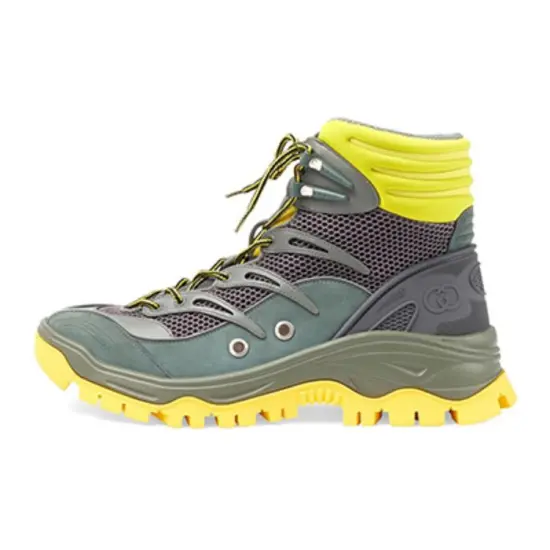 GUCCI Short Outdoor Boots Men's Gray