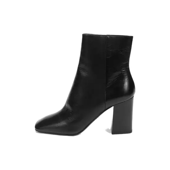 PRADA Leather Square Toe Ankle Pumps 'Black' Women's