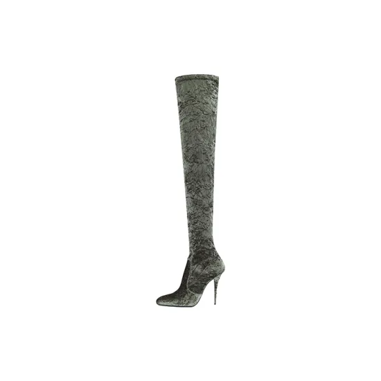 SAINT LAURENT Ella 110mm Thigh-high Boots