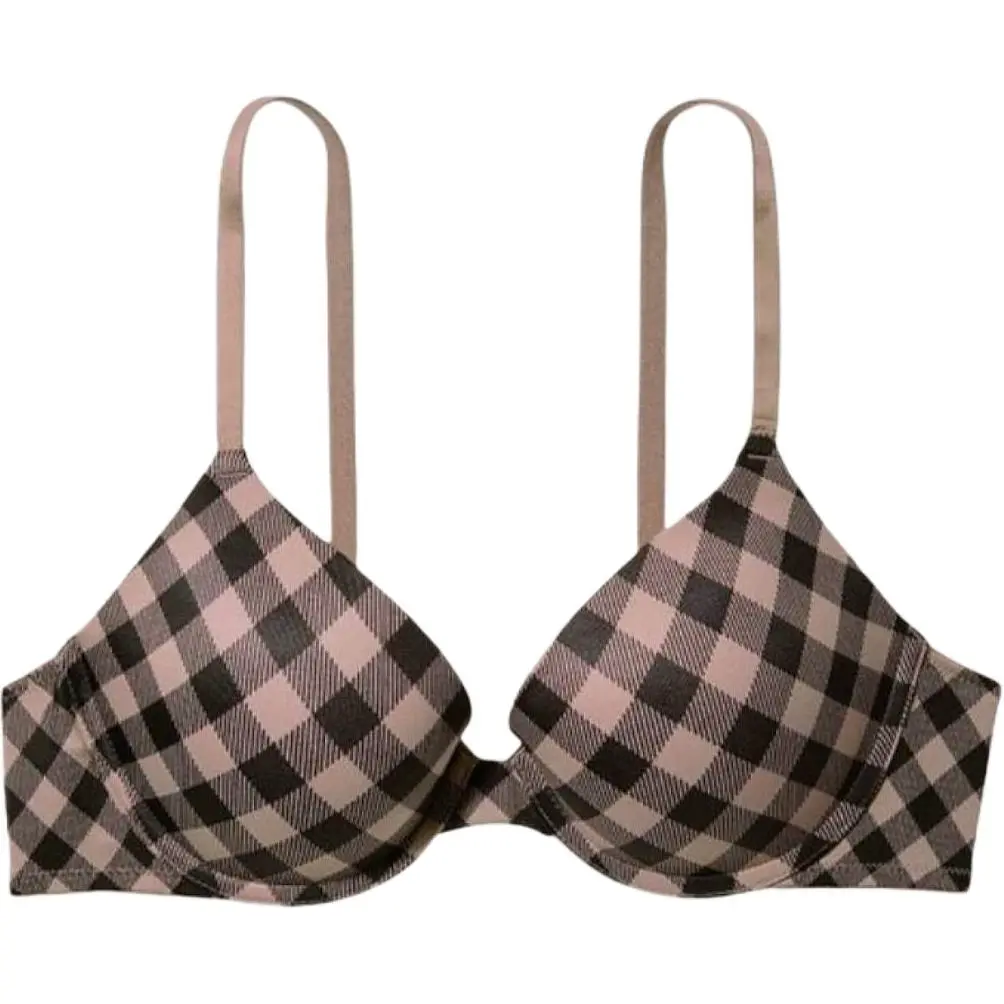 Victoria's Secret PINK Girlish Bra Women's Coffee Plaid