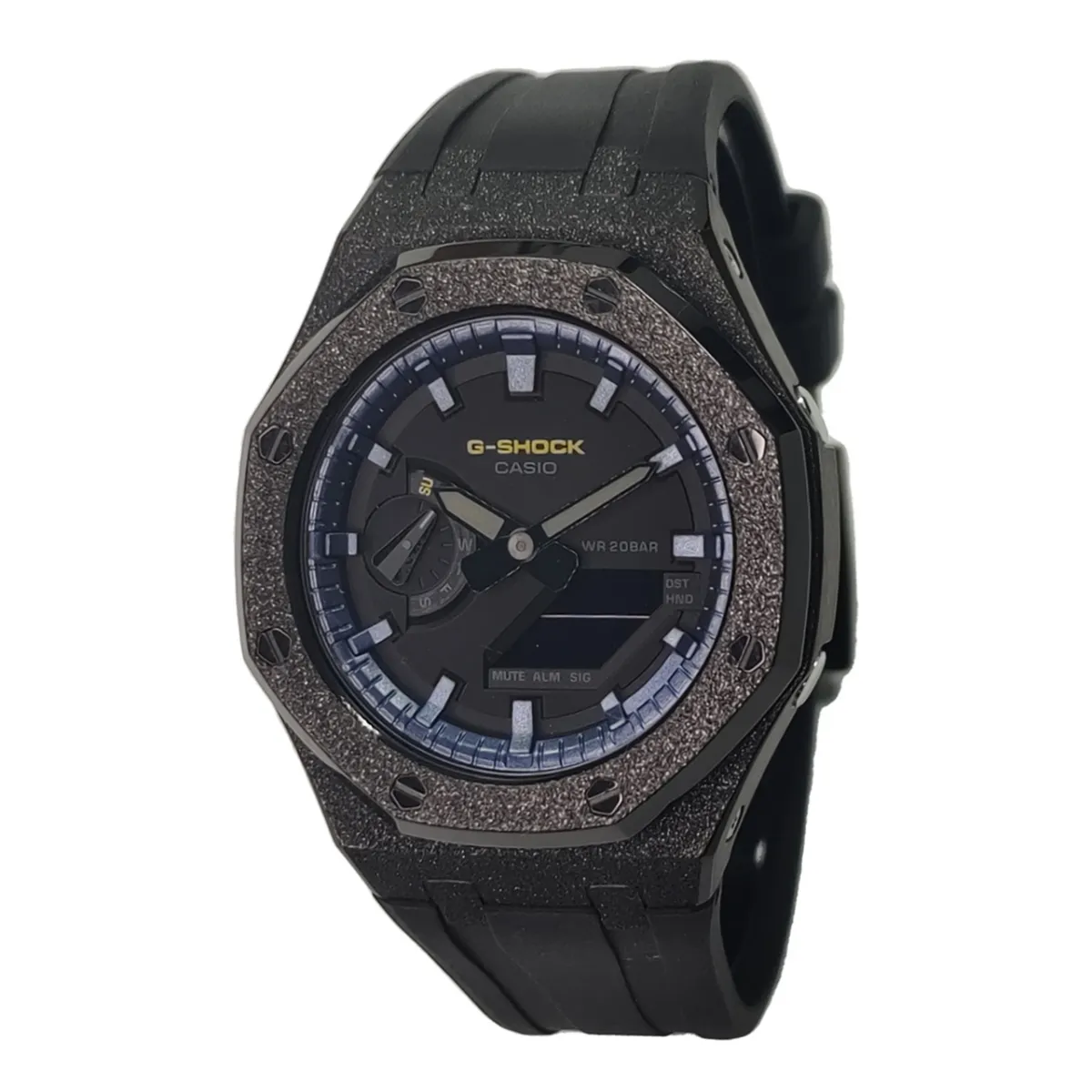 CASIO Custom Collection Electronic Movement Fluoroelastomer Strap Watch Men's Watches Black Dial