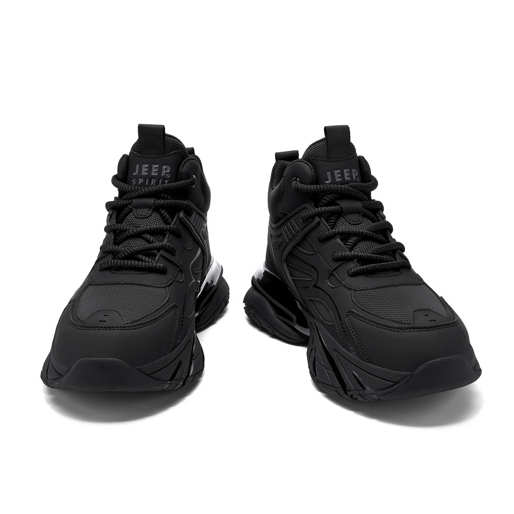 JEEP SPIRIT Cushioning Abrasion Resistant Coverage Support High top Outdoor Shoes Men’s Graphite Black