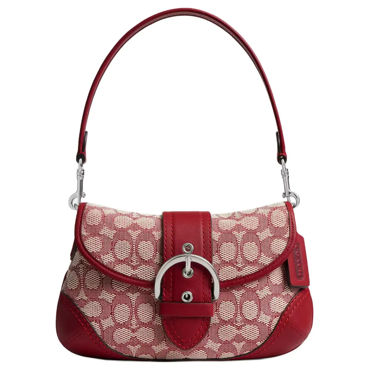 COACH Soho Leather One Shoulder Handbag Medium Women's Red