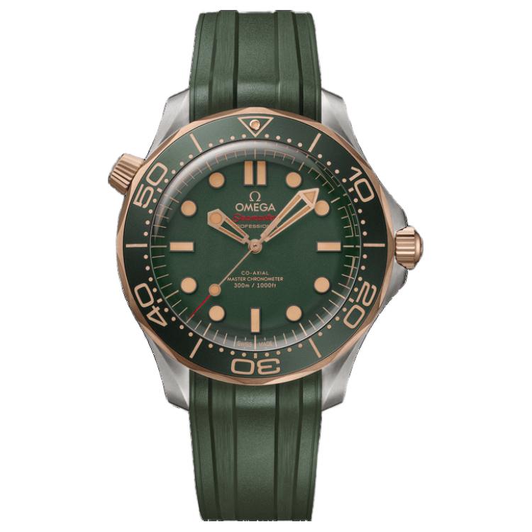 OMEGA Серия Omega Seamaster автоматическая Механическое движение 300 метров водонепроницаемый мужской Смотреть rui Watch 42 мм зеленый Диаграмма титана металлический Бронзовый корпус Ремешок из каучука