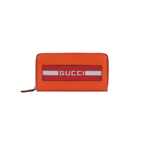 GUCCI Leather Wallet Men's Orange