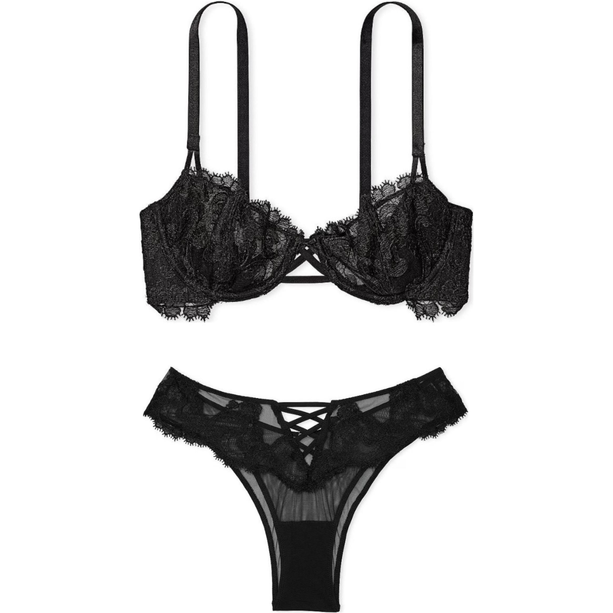 Женский комплект белья Victoria's Secret (черный)