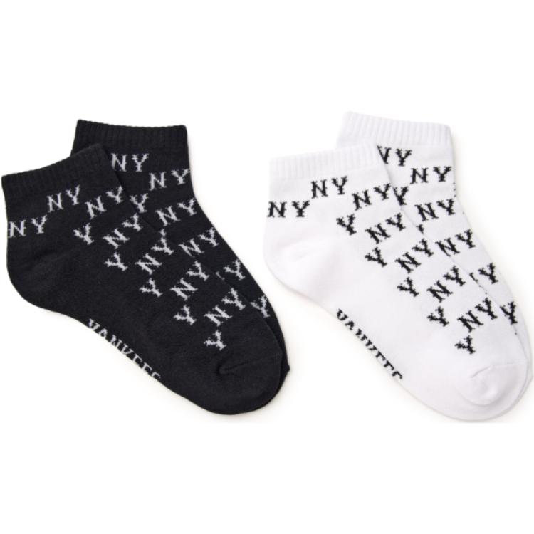 MLB New York Yankees Ankle Socks Unisex 2 Pack Black