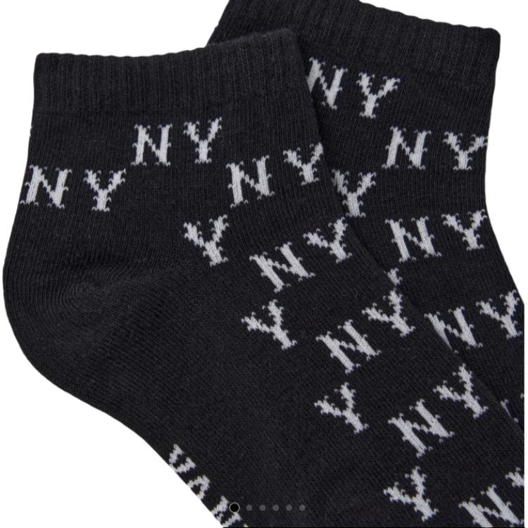 MLB New York Yankees Ankle Socks Unisex 2 Pack Black