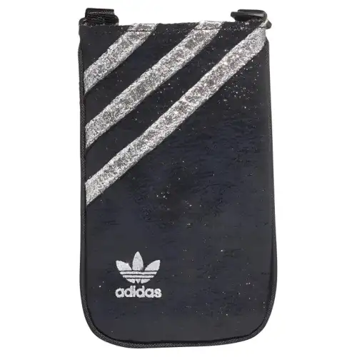 Adidas Originals Polyurethane Shoulder Bag, Crossbody Cell Phone Pouch Mini Unisex Black