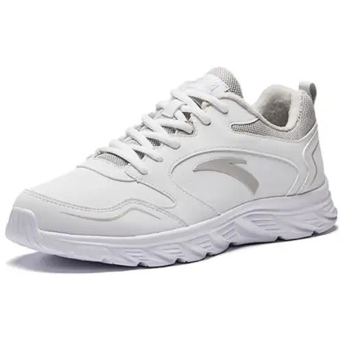ANTA Cushioned Slip-Resistant Abrasion-Resistant Low-Top Running Shoes Men's White Gray
