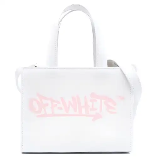 OFF WHITE Leather Portable Crossbody Bag, Shoulder Bag Kids' White