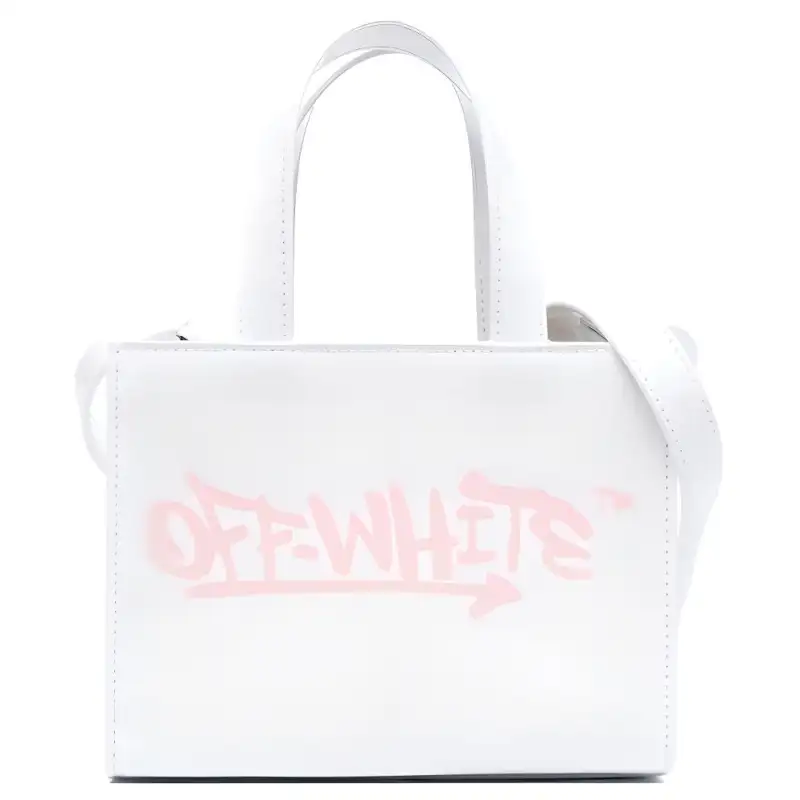 OFF WHITE Leather Portable Crossbody Bag, Shoulder Bag Kids' White