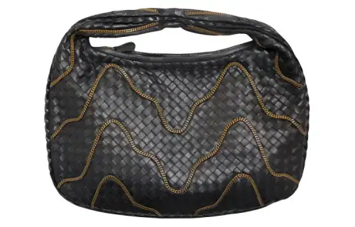 Bottega Veneta Intrecciato Leather Hobo Bag, Handbag, Shoulder Bag Women's Black