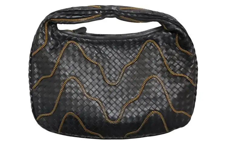 Bottega Veneta Intrecciato Leather Hobo Bag, Handbag, Shoulder Bag Women's Black