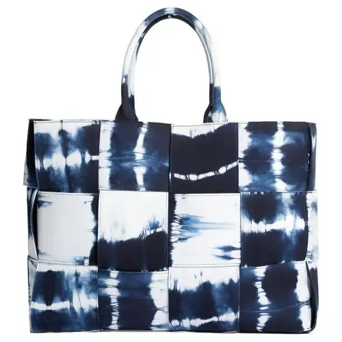 Bottega Veneta Cotton Tote Bag, Shopping Bag, Handbag, Shoulder Bag Men's Blue & White