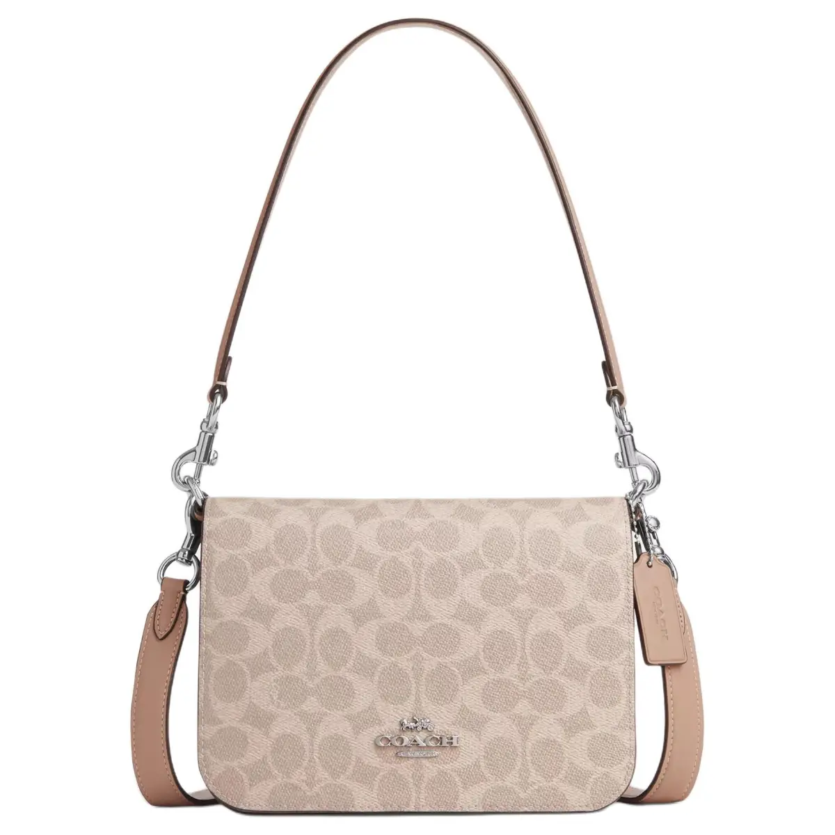 COACH Quinn Signature Coated Canvas Crossbody Bag, Shoulder Bag Small Women's Pink