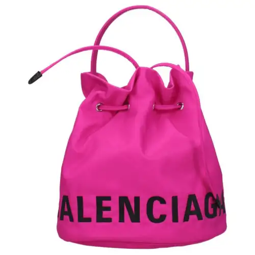 Balenciaga Nylon Bucket Bag, Crossbody, One Shoulder Handbag Small Women's Pink