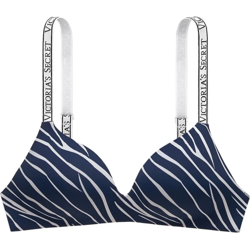 Victoria's Secret Bra Women's Blue White Zebra Print