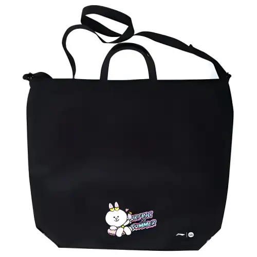 Li Ning LINE FRIENDS Co branded Fabric Portable Crossbody Bag, Shoulder Bag Regular Unisex Black