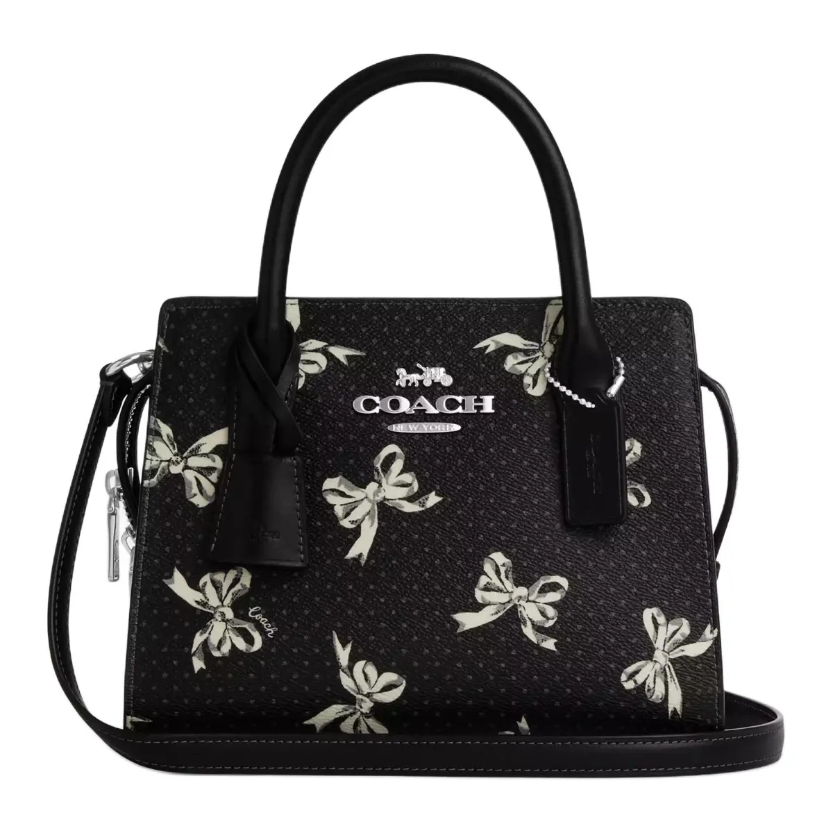 COACH Coated Canvas Handbag Small Unisex Black