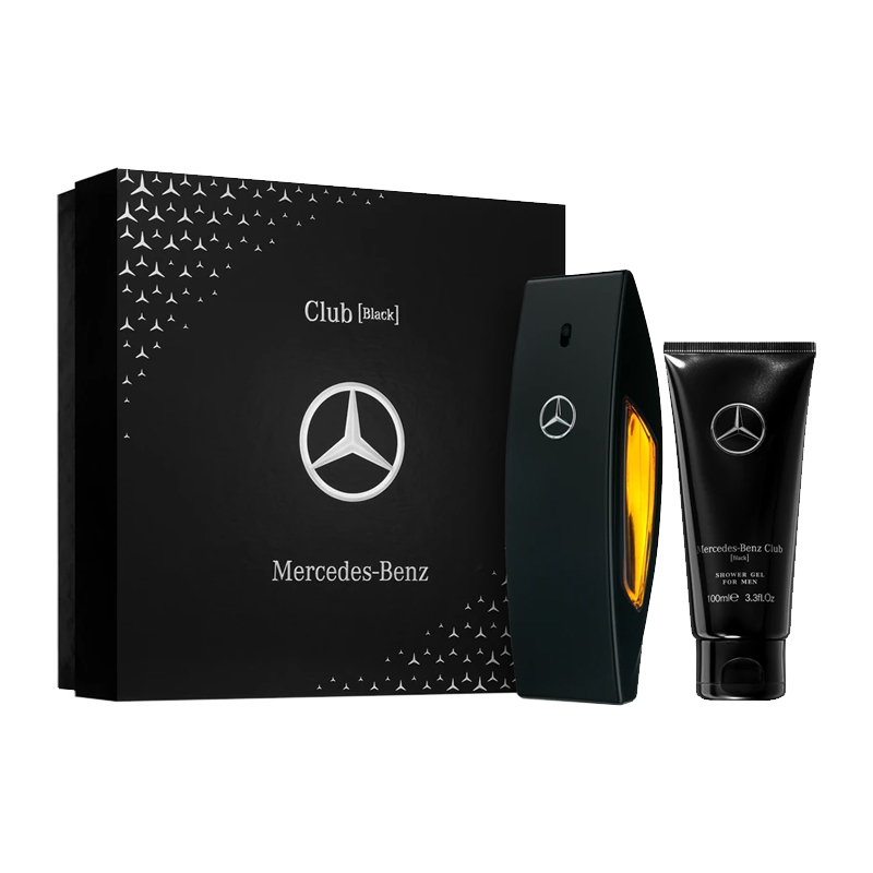 Mercedes Benz, men's black gift box, perfume, set with jasmine, 100 ml, 100 ml
