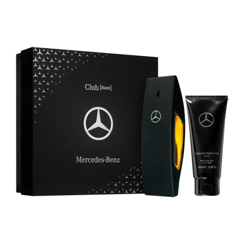 Mercedes Benz, men's black gift box, perfume, set with jasmine, 100 ml, 100 ml