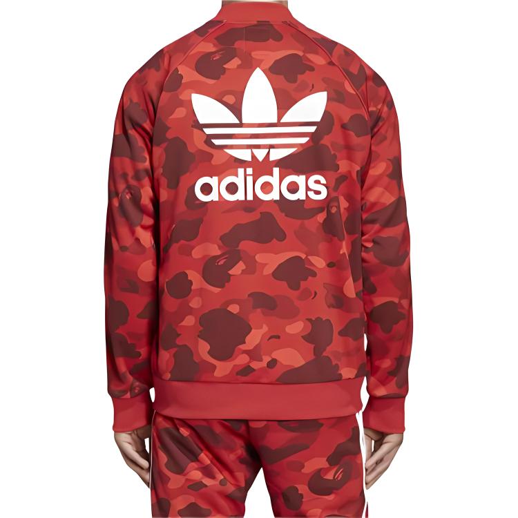 Куртка adidas originals Bape x adicolor Track Top (красно-белая) — фото 4