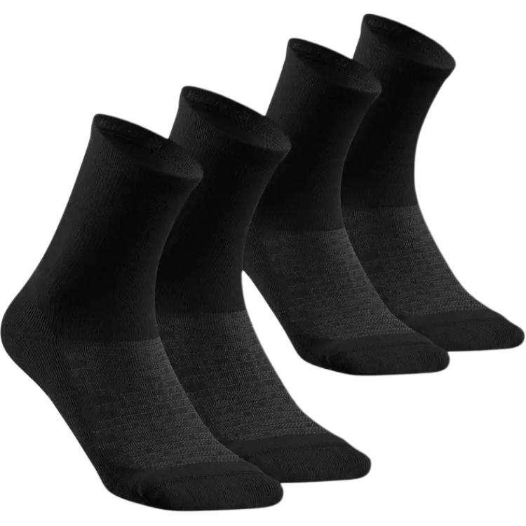 DECATHLON Crew Socks Unisex 2 Pack Black
