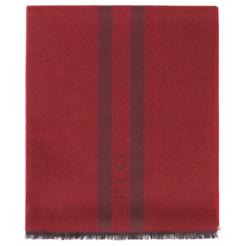 GUCCI Knit Scarves Unisex Burgundy