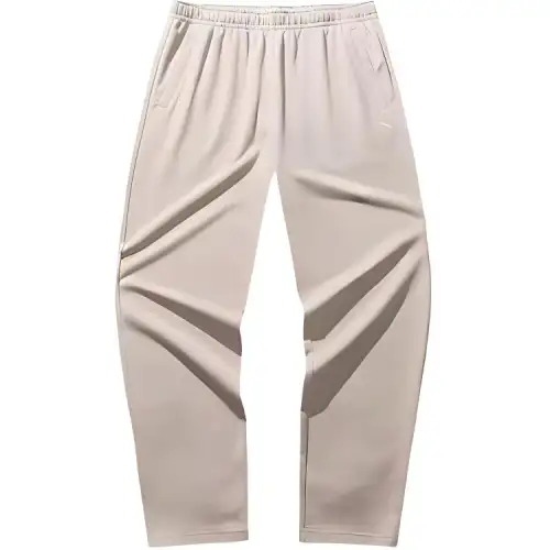 Anta Casual Minimalist Style Solid Color Thickened And Fleece Lined Warm Straight Cut Knitted Sweatpants Men's