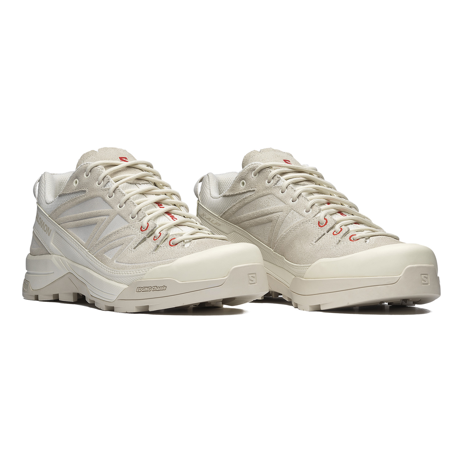 SALOMON CNY Low top Running Shoes Unisex Vanilla Earth Gray Fire Red