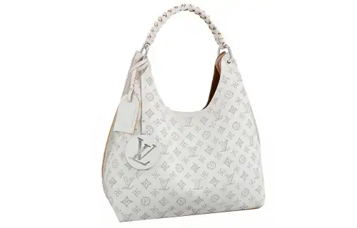 LOUIS VUITTON Calfskin Hobo Bag, Shoulder Bag, Handbag Women's White