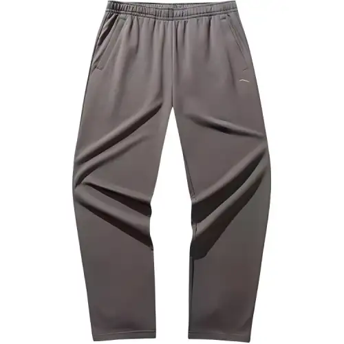 Anta Casual Minimalist Style Solid Color Thickened And Fleece Lined Warm Straight Cut Knitted Sweatpants Men's