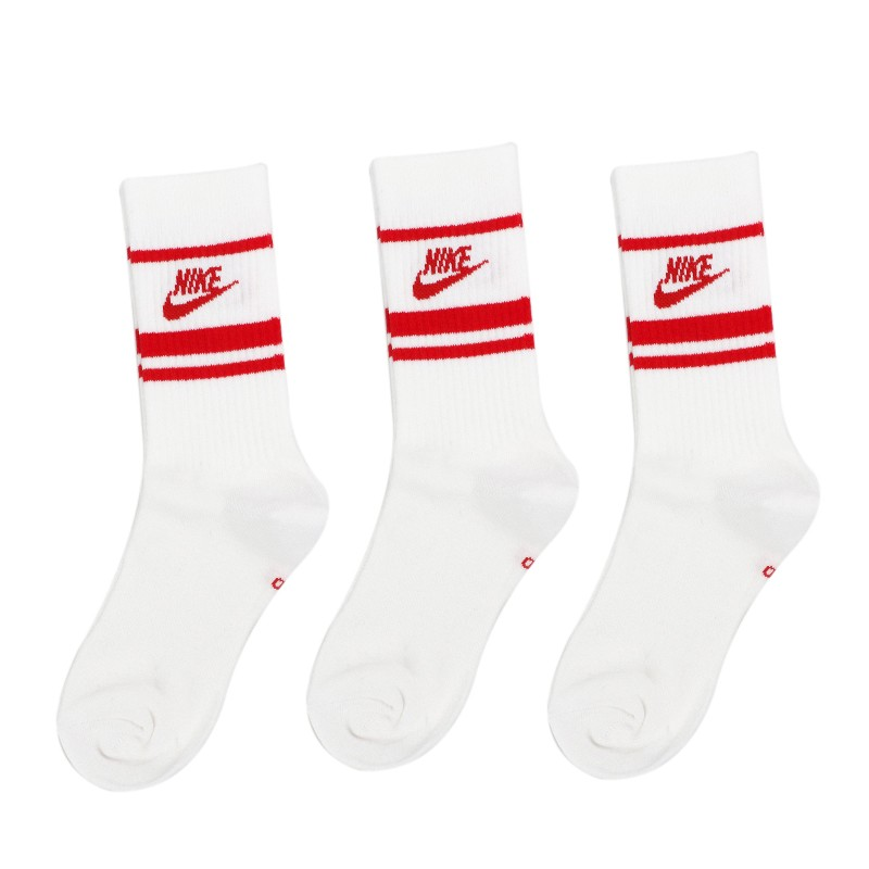 Nike Crew Socks Unisex 3 Pack Red White