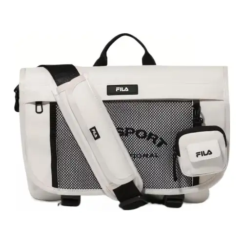 FILA Nylon Messenger Bag, Crossbody Bag, Shoulder Bag Regular Unisex Cream