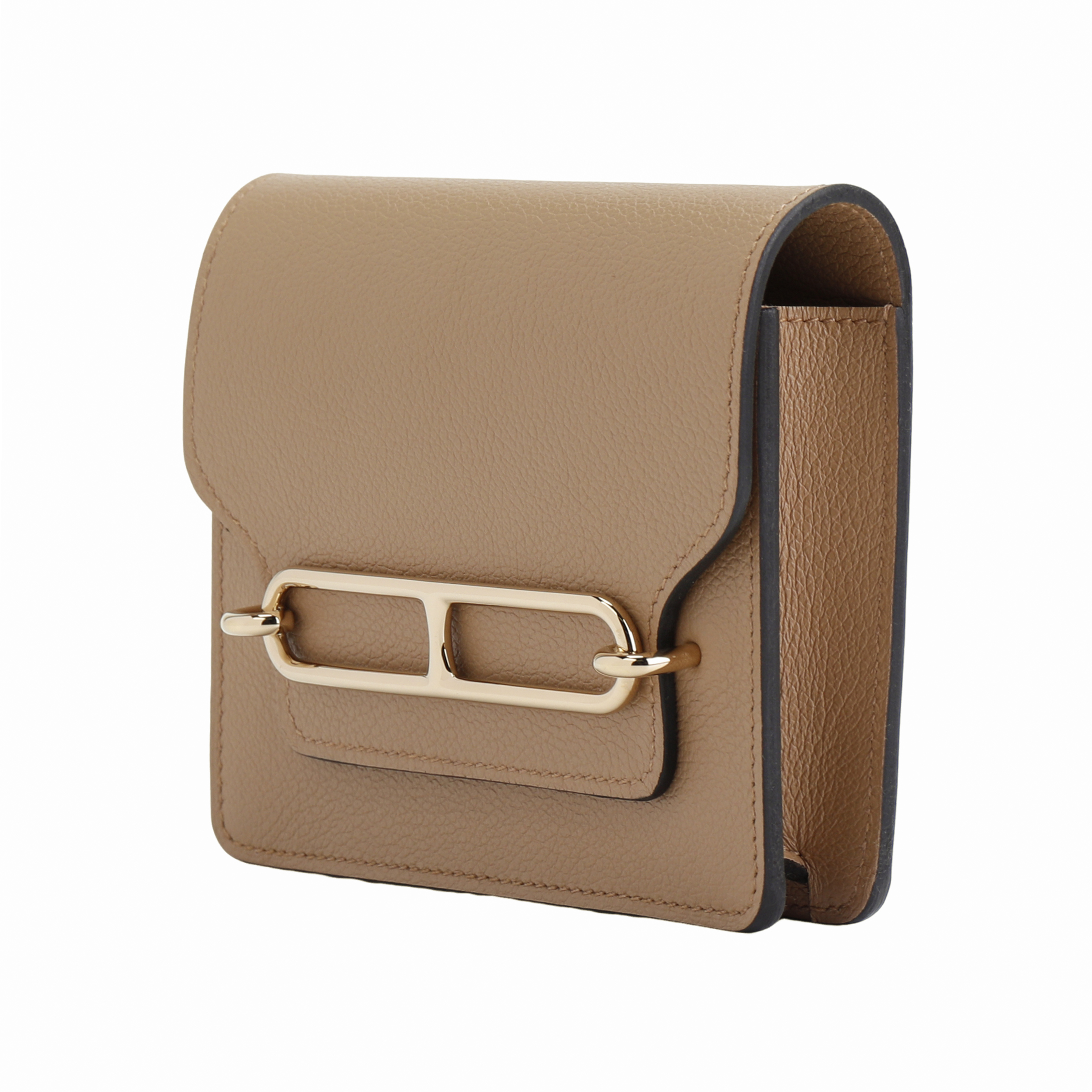 Женский кошелек Hermes Roulis Slim Evercolor 0M Chai (бежевый) — фото 3