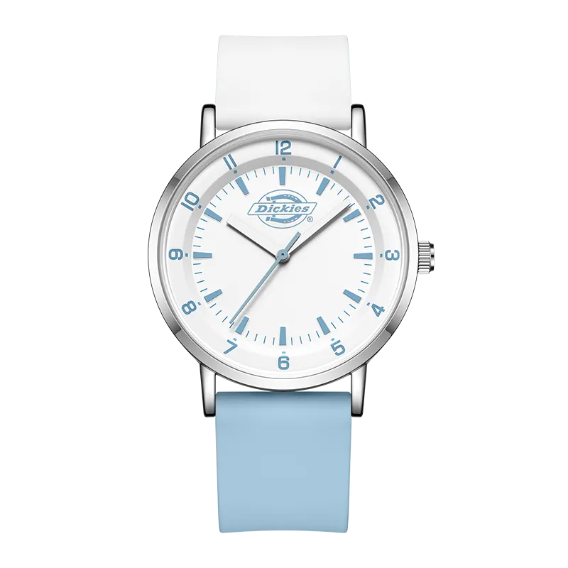 Dickies Dopamine Dressing Collection Back To School Gear Wrist Watches Quartz Movement Silicone Strap White Dial Unisex
