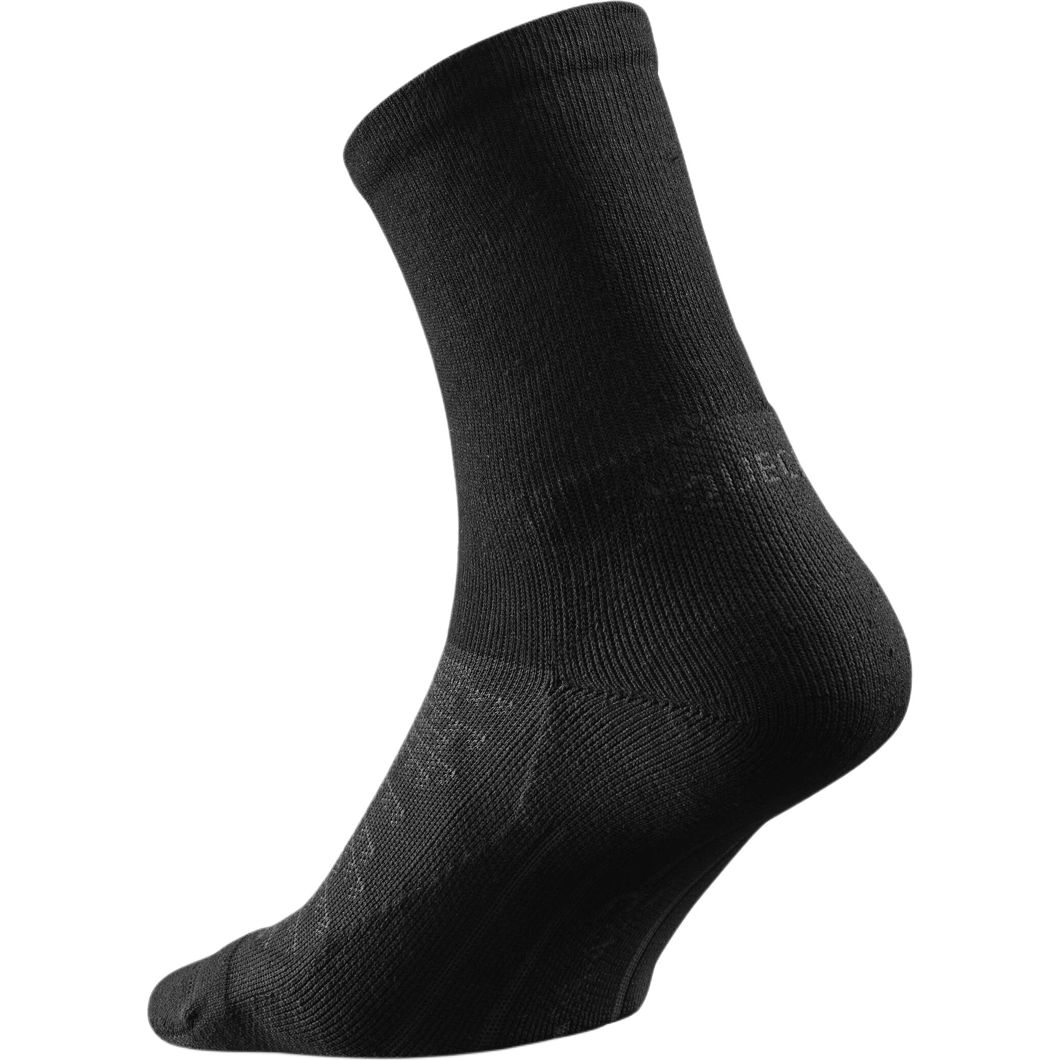 DECATHLON Crew Socks Unisex 2 Pack Black