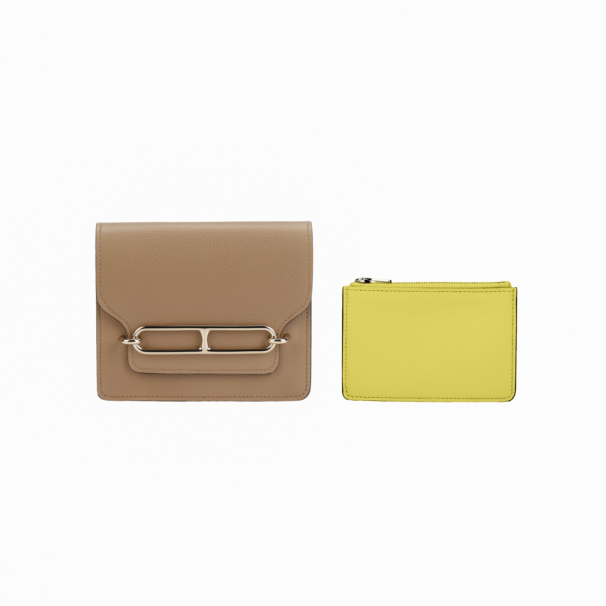 Женский кошелек Hermes Roulis Slim Evercolor 0M Chai (бежевый) — фото 2