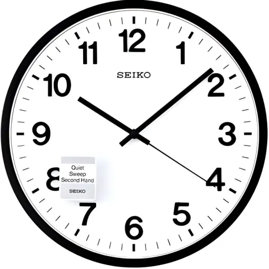 SEIKO Quartz Movement Plastic Wall Clock Unisex White