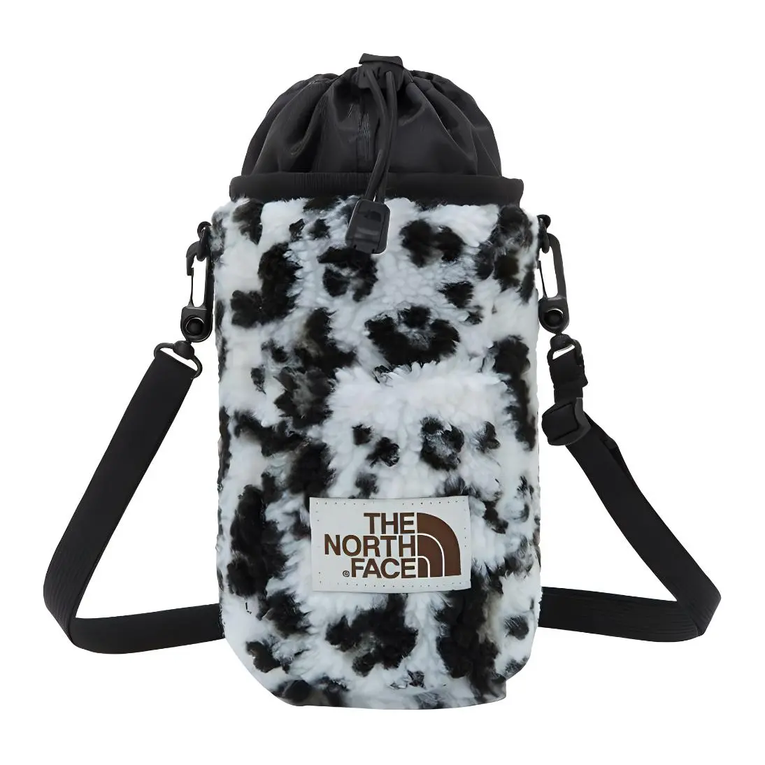 THE NORTH FACE White Logo Water Bottle Bag, Shoulder Bag, Crossbody Bag, Outdoor Bag Polar Fleece Sherpa