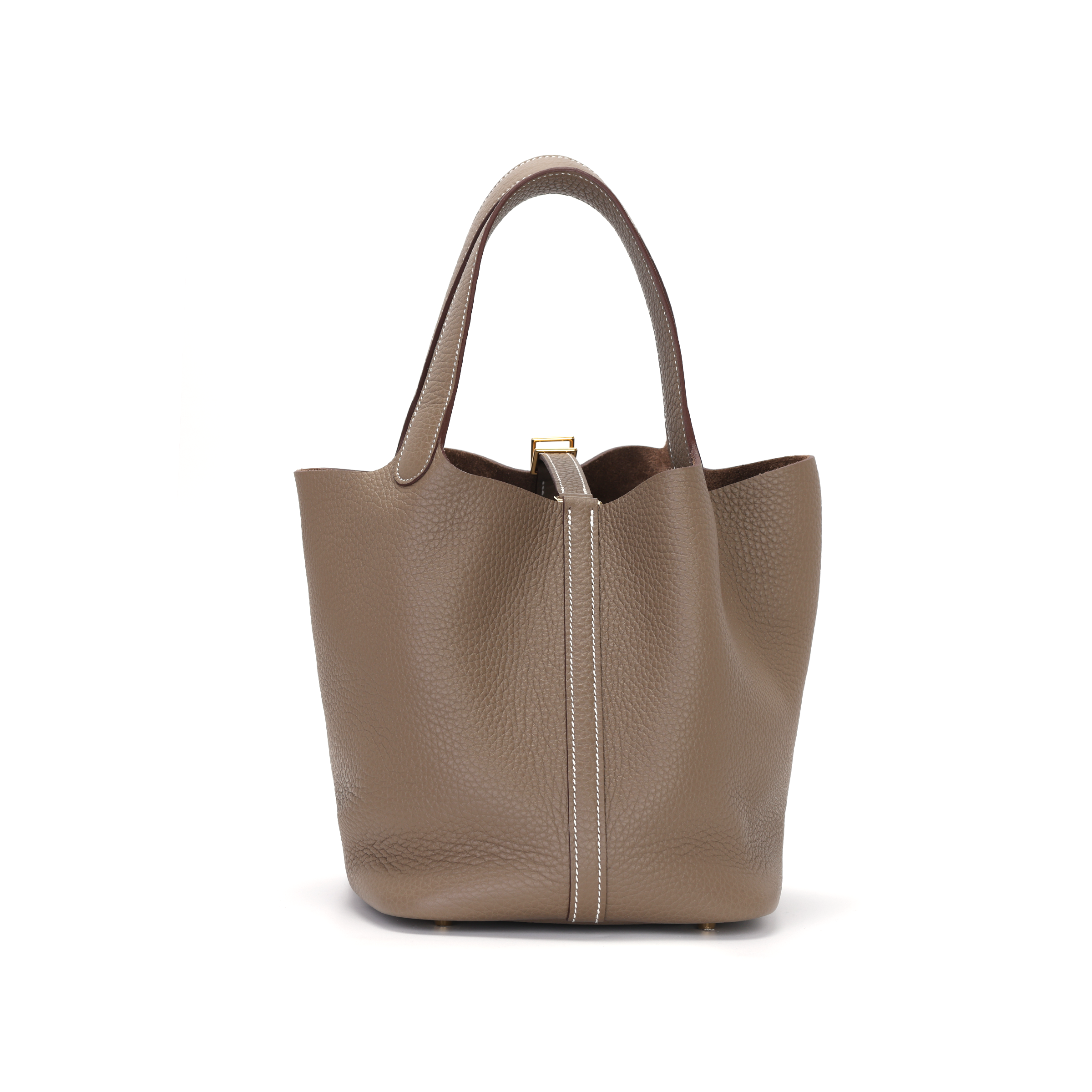 Женская сумка Hermes Picotin Lock 22 Clemence 22 18 Etoupe (серо-коричневая) — фото 7